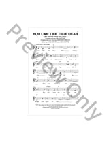 You Can't Be True Dear (Du Kannst Nicht Treu Sein) piano sheet music cover